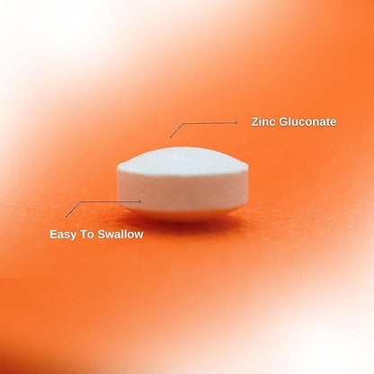 Zinc Gluconate 25 mg Chelated Elemental Zinc, Immune Support Supplement Mineral Antioxidant for Vegetarians, Acne, Easy to Swallow, 60 Tablets, by Pharmatech®