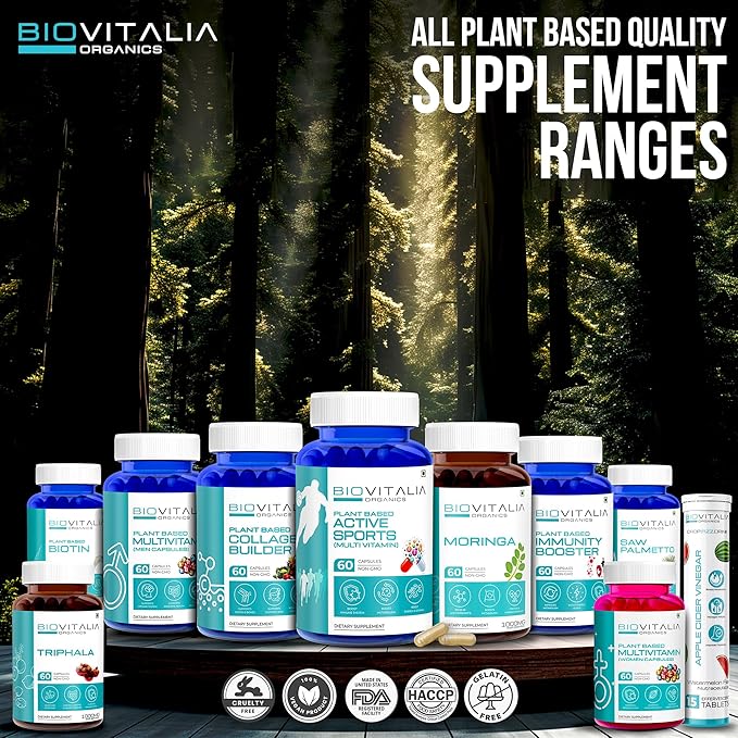 Biovitalia Multivitamin Capsules for Men Promote Body Immunity & Support Healthy Heart Function for Daily Active Energy -Enriched with Essential Vitamins, Minerals, Antioxidants - 60 Capsules
