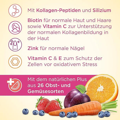 Nature's Way Alive! Hair, Skin & Nails Premium Gummies, Beauty Formula*, with Collagen, Biotin, Vitamins C & E, Strawberry Flavored, 60 Gummies