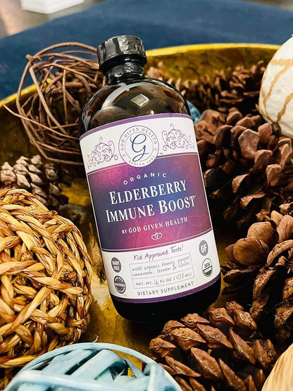 Elderberry Immune Boost - 16oz - Pure Elderberry Syrup for Immune Support - Organic, Non-GMO, Gluten-Free