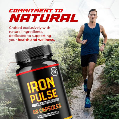 (3 Pack) IronPulse Capsules, Iron Pulse Capsules Max Formula, IronPulse Max Support Capsules, Iron Pulse Pills, IronPulse Pills, Iron Pulse Support Pills, 180 Capsules for 3 Months