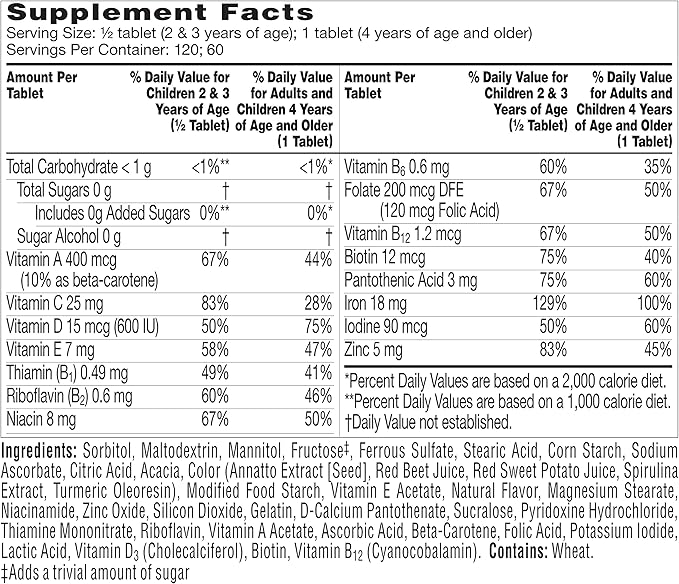 Flintstones Chewable Kids Vitamins with Iron, Multivitamin for Kids & Toddlers with Vitamin D, Vitamin C & more, 60 Count (Pack of 1)