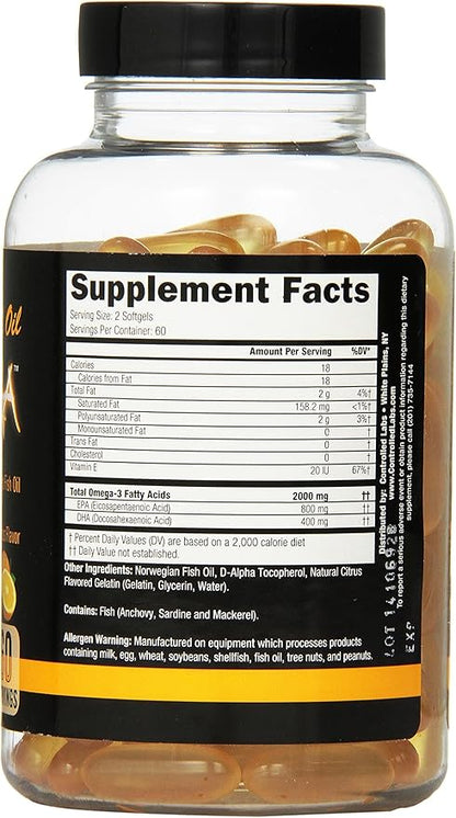 CONTROLLED LABS Overall Health Bundle, 30 Servings Orange Triad, 120 Count Orange Oximega Fish Oil, Muscle Building and Recovery Supplement for Men and Women