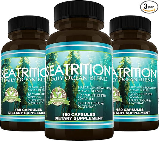 Seatrition Pure Seaweed Immune Thyroid Support 540 Veg Capsules 6 mth Supply 12 Whole Sea Plants