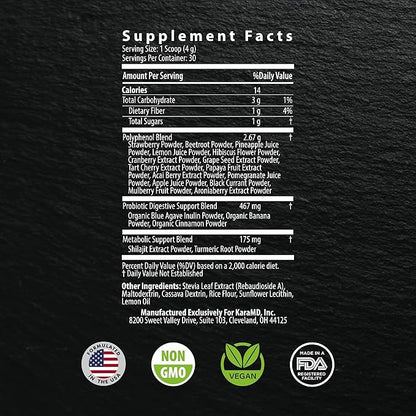 KaraMD Revive Reds | Delicious Polyphenol Energy Booster Supplement | Vegan Friendly, Gluten Free & Non-GMO Superfood Powder | Antioxidants, Shilajit & Enzymes (30 Concentrated Servings)