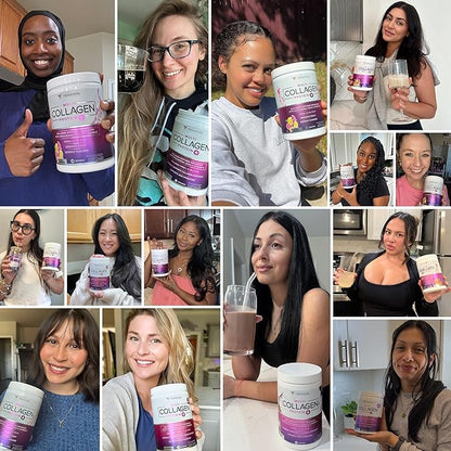 Multi Collagen Peptides Powder for Women - Hydrolyzed Unflavored Collagen Powder for Women with Types I II III V & X Plus Vitamin C & Hyaluronic Acid for Beautiful Hair Skin and Nails - 30 Servings