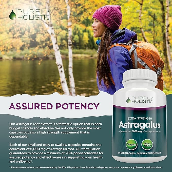 Astragalus Capsules 5,000 mg - 250 Capsules, 8+ Month Supply - Superior Strength Astragalus Root Extract 20:1 - Non GMO, Vegetarian & Vegan Friendly - Supports the Immune System & Cardiovascular