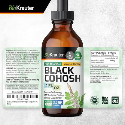BIO KRAUTER Black Cohosh Tincture 4 Fl. Oz. & Vitex Tincture 4 Fl. Oz.