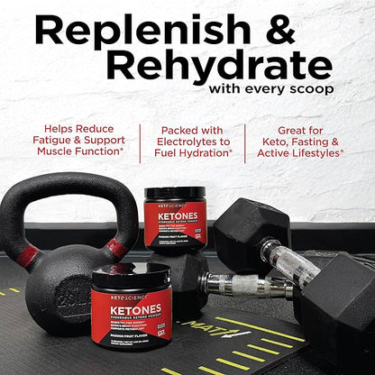 KETO SCIENCE Ketones Powder, Exogenous Ketone Powder, with goBHB, Keto Electrolytes Powder, Supports Metabolism, Focus and Workout Support, Passion Fruit Flavor, 15 Servings