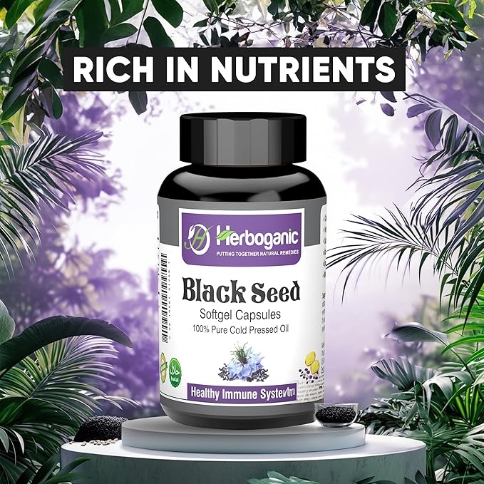 Cold Pressed Black/Seed Oil Softgels Capsules - 90 Count - Blended with Other Herbal Products-Supports Overall Health welness and Immunity (Black-Seed)