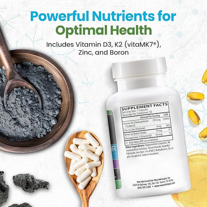 D3+K2 Cofactor Complex - Helps Maximize Vitamin D Benefits for Bone, Heart & Immune Support - Formulated with Vitamin D3, K2 (vitaMK7®), Zinc & Boron to Promote Efficient Calcium Utilization – 60 Caps