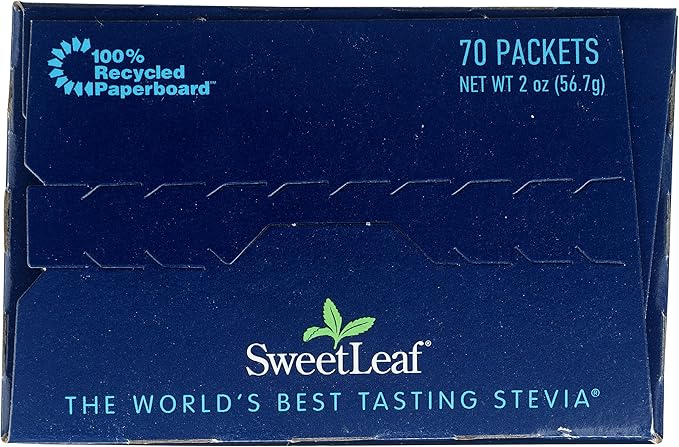 SweetLeaf Organic Stevia Powder Packets - Zero Calorie Sweetener with Stevia Leaf Extract, No Artificial Sweetener Additive, Sugar Free, Keto Friendly, Non GMO, Gluten Free - 70 Packets (Pack of 1)