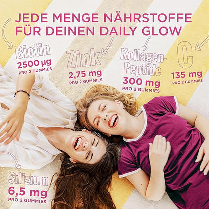Nature's Way Alive! Hair, Skin & Nails Premium Gummies, Beauty Formula*, with Collagen, Biotin, Vitamins C & E, Strawberry Flavored, 60 Gummies