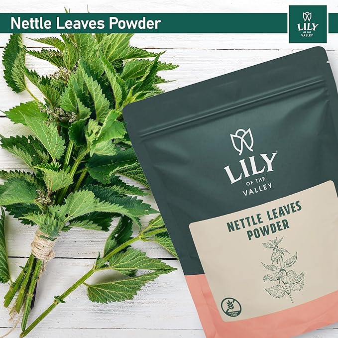 LILY OF THE VALLEY Nettle Leaf Powder - Gently Dried and Ground - 100% Natural Stinging Nettle - Ideal Addition to Recipes - Vegan & Gluten-Free - Packed in Resealable Pouch (4oz, 113g)