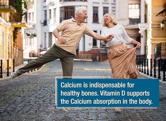 German Calcium + Vitamin D Drink Effervescent Tablets 140 Servings Orange-Grapefruit Flavour - 500 mg Calcium, 2,5 μg Vitamin D3 - T&D Pharma – Made in Germany