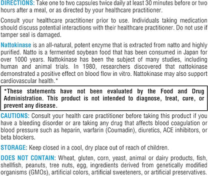 XYMOGEN Nattokinase - Nattokinase 2000 FU Blood Pressure Supplements - Heart Health, Blood Circulation and Blood Pressure Support - Gluten Free, Vegan, Non GMO (60 Capsules)