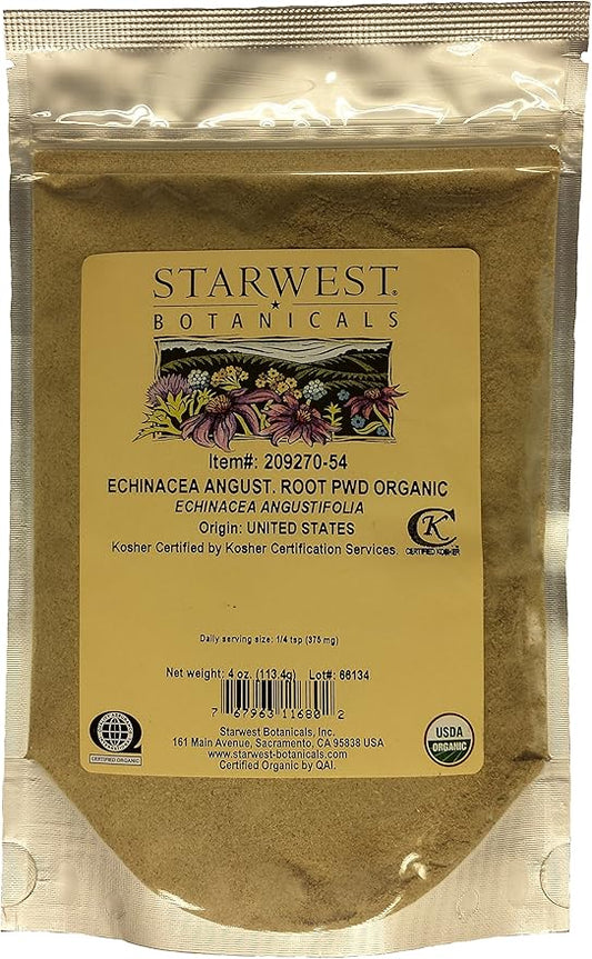 Organic Echinacea Angustifolia Root Powder - 4 Oz (113 G) - Starwest Botanicals