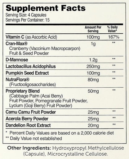 Zahler UTI Revolution, Urinary Tract and Bladder Health, All Natural Cranberry Concentrate Pills Fortified with D-Mannose and Probiotics, Certified Kosher, 60 Caps