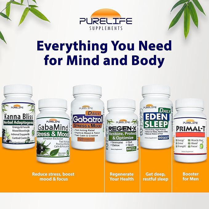 Eden Daily Sleep [New GABA Free Formula] – Fall Asleep Faster, Relax Your Muscles, Promote Deep and Restful Sleep (30 Vegan Capsules)