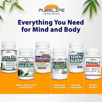 Eden Daily Sleep [New GABA Free Formula] – Fall Asleep Faster, Relax Your Muscles, Promote Deep and Restful Sleep (60 Vegan Capsules)