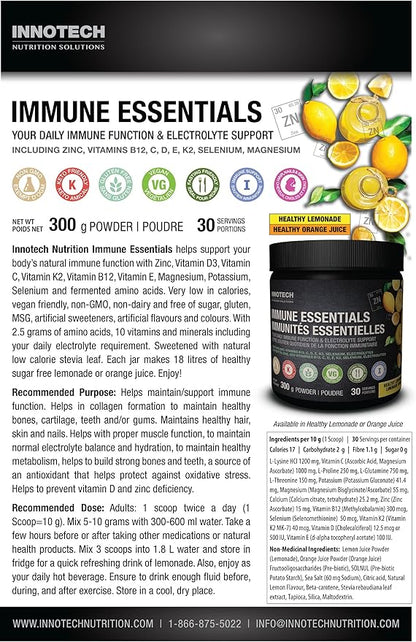 Innotech Nutrition Solutions Immune Essentials, 300 Gram - Lemon Flavour