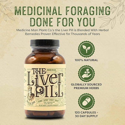 The Liver Pill 120 Capsules - Herbal Liver Cleanse Detox & Repair Pills with Burdock Root, Milk Thistle, Rosemary, and Flax Seed - Non-GMO, Organic, and Natural Liver Detox Pills for Men and Women