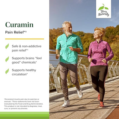 Terry Naturally Curamin - Curcumin Supplement for Circulation & Endorphin Support - Support for Occasional Discomfort - Aids Healthy Muscles - 120 Capsules