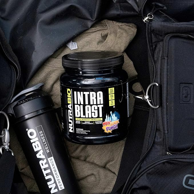 NutraBio Intra Blast Bcaa Powder Amino Acid Supplement, Electrolyte & Hydration Blend, Intra, Pre Workout & Muscle Recovery, 20g Eaa Amino Acids Powder, 5g Glutamine- New York Punch, 30 Serving