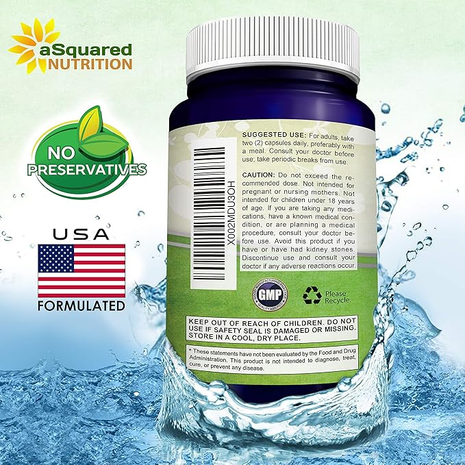 aSquared Nutrition Quercetin 1000mg with Zinc Supplement - 120 Capsules - Quercetin Dihydrate with Black Elderberry & Zinc - Max Strength Powder Complex Pills to Help Improve Immune Response