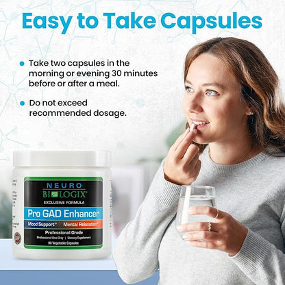 Pro GAD Enhancer 90 Capsules – Multi-Action GABA Supplement for Relaxation, Mood &, Nervous System – Contains 5 Key Ingredients, Including Magnesium, Zinc, L Theanine & Kava Kava