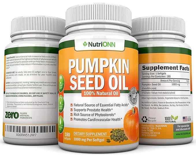 NutriONN Pumpkin Seed Oil Softgels Lycopene Capsules Combo - Targeted Support for Prostate & Urinary Health
