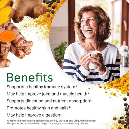 Feelgood Organic Superfoods Fortified Turmeric Powder with Curcumin and Black Pepper, 95% Curcuminoids, Vegan, Gluten Free, Non-GMO, Pure Ground Turmeric Root from India, 7 oz