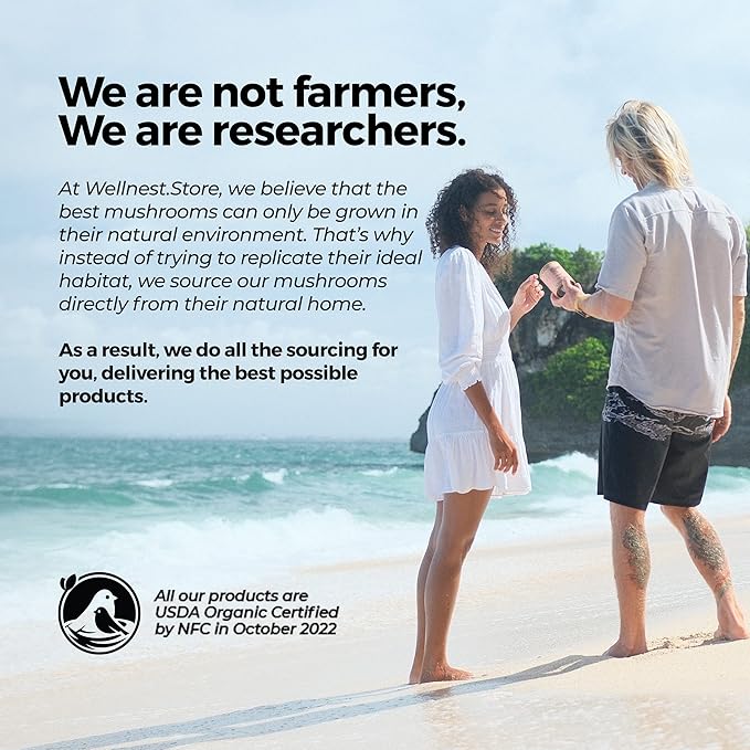 Lions Mane Mushroom Organic Supplement (Hericium Extract) 60 Veggie Caps - Immune Support Supplement; Improve Cognitive Function + Promote Vitality, Protect Nerve Cells