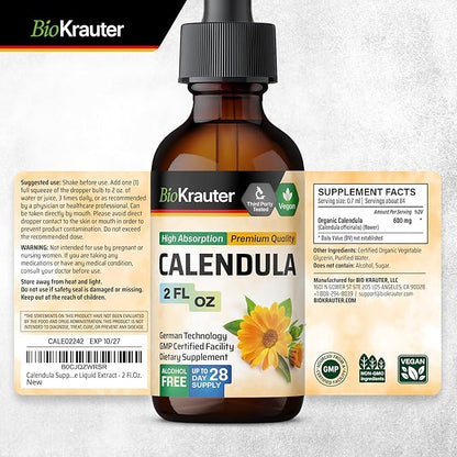 BIO KRAUTER Calendula Tincture 2 Fl. Oz. & St John's Wort Tincture 2 Fl. Oz.