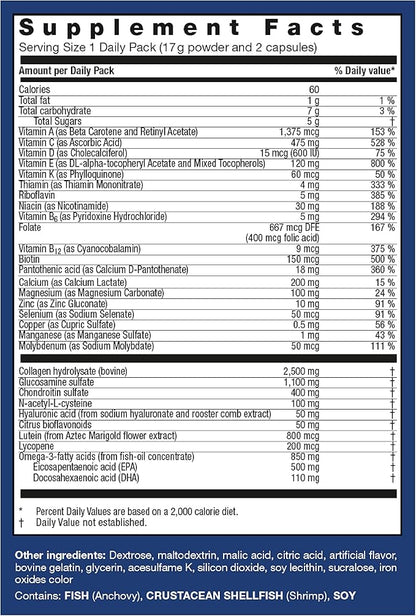 Orthomol Arthroplus, 30-Day Supply, Advanced Bone & Joint Health Supplement with Collagen, Glucosamine & Chondroitin, Advanced Version of Orthomol Osteo