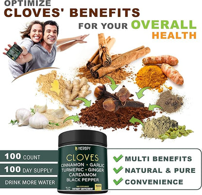 Bundle 7in1 Cloves Supplement & 5in1 Ginger Supplement - Support Immune, Digestion and Heart Health