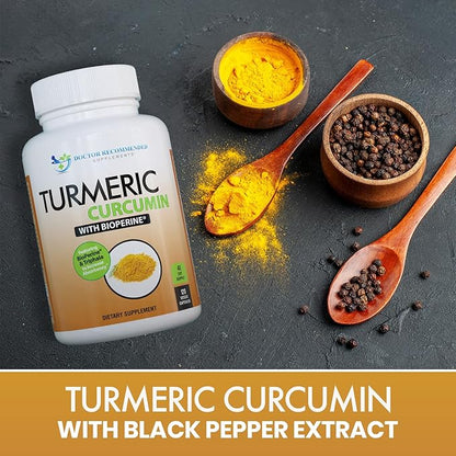 Turmeric Curcumin Supplement - 2250mg/d - Veggie Caps - 95% Curcuminoids with Black Pepper Extract (Bioperine) - 750mg Capsules - 100% Organic - Most Powerful Turmeric (Pack of 2)