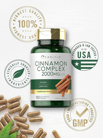 Carlyle Ceylon Cinnamon Complex with Gymnema and Mulberry | 150 Capsules | Non-GMO, Gluten Free Supplement
