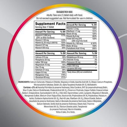 Centrum Silver Multivitamin for Men 50 Plus, Multimineral Supplement, Vitamin D3, B-Vitamins and Zinc, Gluten Free, Non-GMO Ingredients, Supports Memory and Cognition in Older Adults - 100 Ct