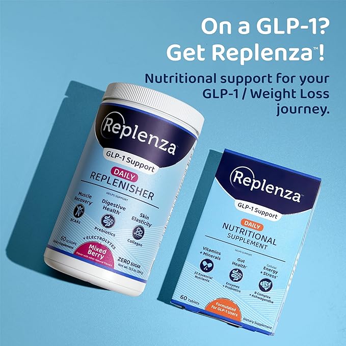 Daily GLP-1 Nutritional Support Supplement, Essential Vitamins and Minerals, Support for Gut Health, Stress and Cellular Energy – 60 Tablets