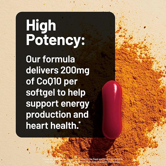 NatureWise CoQ10 200mg Softgels, High Potency Ubiquinone - Coenzyme Q10 Supplement - Antioxidant for Heart Health + Energy - Vegan, Non-GMO, Gluten-Free - 30 Count[1-Month Supply]