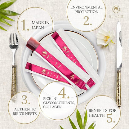 Extract Jelly Stick | Natural Swiftlet Nests Extract, Collagen, Vitamin C, Japanese Skincare, Anti-Aging, Maintains Skin's Elasticity, Boosts Immune System, GI Health, Cranberry Flavor, 7 PCS
