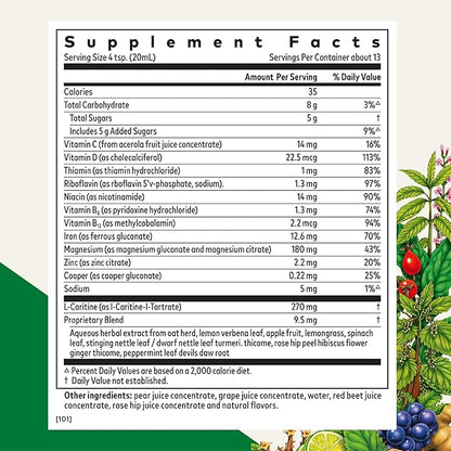 Floradix Iron Sport Liquid Mineral & Vitamin Formula - Daily Vitamin for Nutritional & Energy Support - Sports Nutrition with Iron, B Vitamins & More - Vegan & Non-GMO - 8.5 fl oz