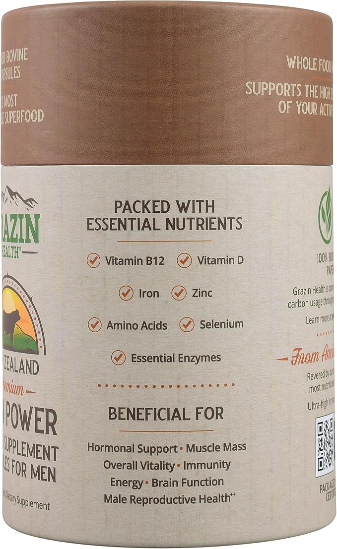 Grass Fed Bovine Testes Man Power Capsules (30 Day Supply)
