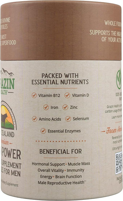Grass Fed Bovine Testes Man Power Capsules (30 Day Supply)
