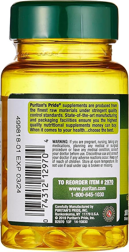 Puritan's Pride Garlic Oil 1000 mg 100 Softgels