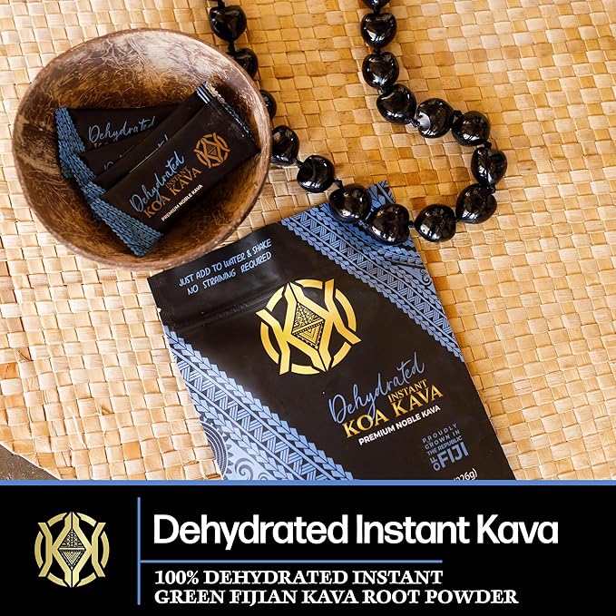Koa Kava Dehydrated Instant Kava - 100% Dehydrated Instant Green Fijian Kava Root Powder, 8 oz (226g) Bag