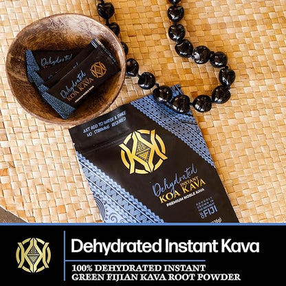 Koa Kava Dehydrated Instant Kava - 100% Dehydrated Instant Green Fijian Kava Root Powder, 8 oz (226g) Bag