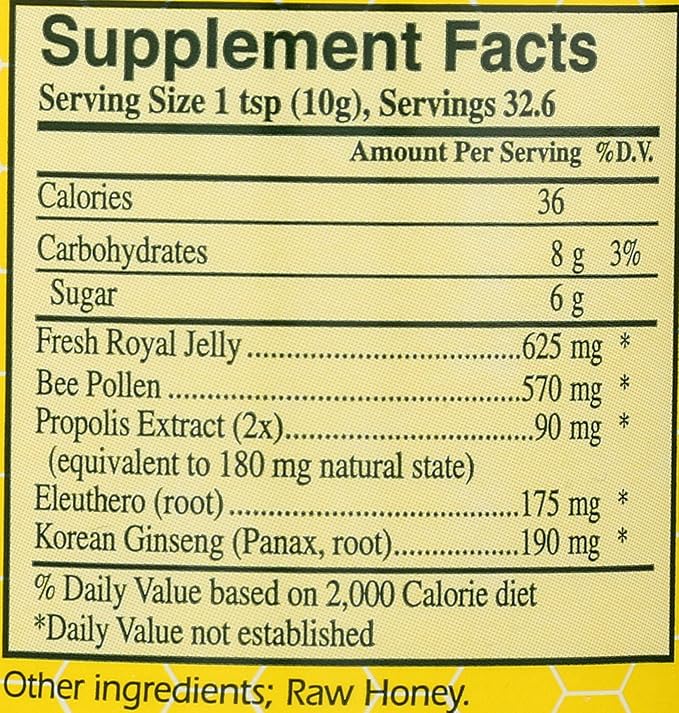 YS Royal Jelly/Honey Bee - Royal Jelly In Honey Ult Strength, 11.5 oz gel