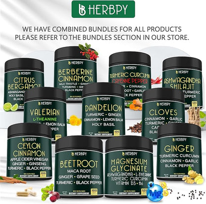 Bundle 5in1 Valerian Root Supplement & 6in1 Beet Root Capsules - Support Restful Night, Heart Health, Digestive and Immune